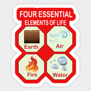 Four Essential Elements of Life Science Lovers students and teachers Sticker